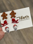 Christmas Dental Earrings, Gingerbread Man Earrings, Gingerbread Tooth Earrings, Gingerbread Teeth Earrings, Dental Gingerman, Dentist