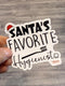 Santa's Favorite Hygienist, Christmas Tooth Sticker, Dental Sticker, Christmas Teeth, Dental Hygiene Gift, Dental Hygiene Gift