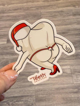 Santa Flossy Sticker, Christmas Tooth Sticker, Dental Assistant Sticker, Dental Hygiene Gift, Dental Christmas Gift, Mrs. Floss Sticker