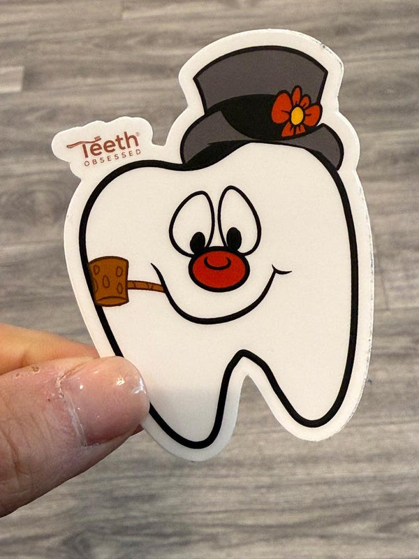 Frosty Tooth Sticker, Dental Christmas Sticker, Christmas Tooth, Dental Hygiene Gift, Dental Frosty Sticker