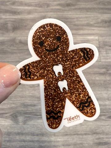 Gingerbread Dental Sticker, Christmas Tooth Sticker, Dental Sticker, Christmas Teeth, Dental Hygiene Gift, Dental Assistant Gift