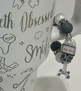 Stanley Charms: Mrs flossy, Dental Hygienist with Loupes, tooth bead with yellow decor