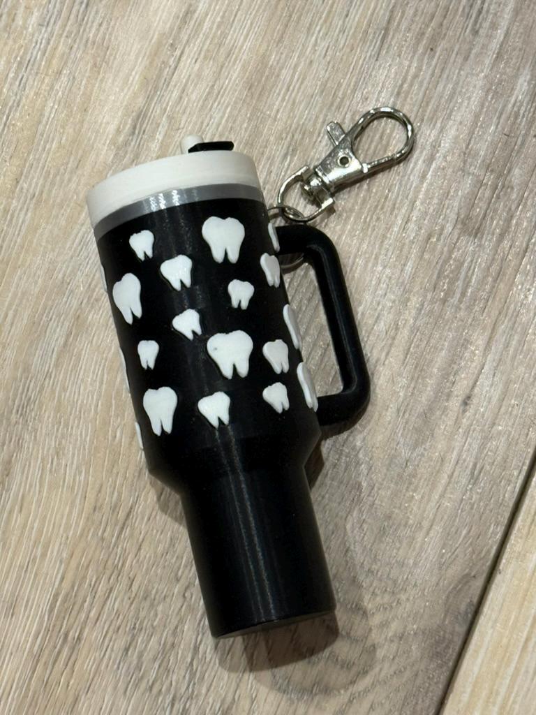 Tooth Tumbler Keychain, Tooth Keychain, Dental Keychain, Stanley Dental Hygiene Keychain, Dental Gifts, Dental Assistant, Stanley Cup