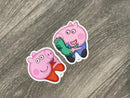 Pig Tooth Sticker,George Dental Sticker, Dental Hygiene Sticker, Dental Hygienist Cling, Dental Hygiene Gift, Dental Assistant