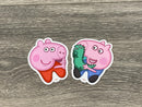 Pig Tooth Sticker,George Dental Sticker, Dental Hygiene Sticker, Dental Hygienist Cling, Dental Hygiene Gift, Dental Assistant