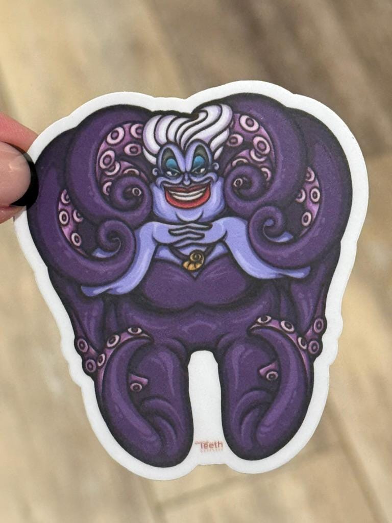 Mermaid Tooth, Dental Hygienist Sticker, Dental Hygiene Sticker, Dental Hygienist Cling, Dental Hygiene Gift, Dental Hygiene Sticker