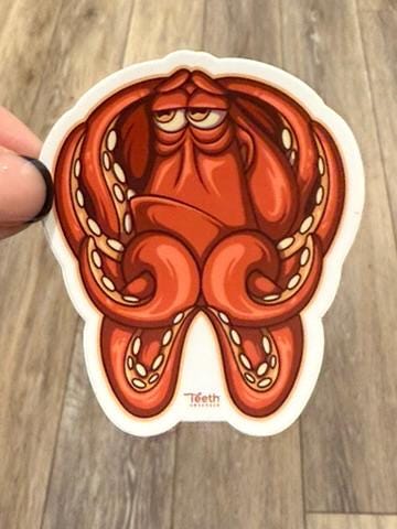 Fish Tooth Stickers, Dental Braces Sticker, Dental Gift, Octopus Tooth, Turtle Tooth, Dental Cling, Dentist Graduation, Dental Hygienist