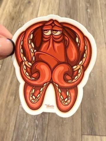 Fish Tooth Stickers, Dental Braces Sticker, Dental Gift, Octopus Tooth, Turtle Tooth, Dental Cling, Dentist Graduation, Dental Hygienist