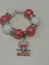 Stanley Charms: Mrs flossy, Dental Hygienist with Loupes, tooth bead with yellow decor