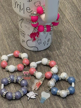 Stanley Charms: Mrs flossy, Dental Hygienist with Loupes, tooth bead with yellow decor