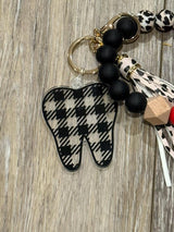 Red and Black Tooth Keychain, Dental Keychain ,Dental Gift , Teeth Keychain, Dental Hygiene Keychain, Dental Gifts, Dental Assistant