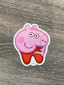 Pig Tooth Sticker,George Dental Sticker, Dental Hygiene Sticker, Dental Hygienist Cling, Dental Hygiene Gift, Dental Assistant