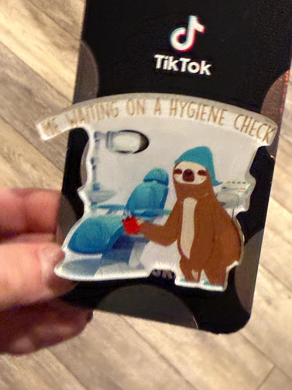 Sloth Dental Hygienist Phone Grip: Glitter Acrylic