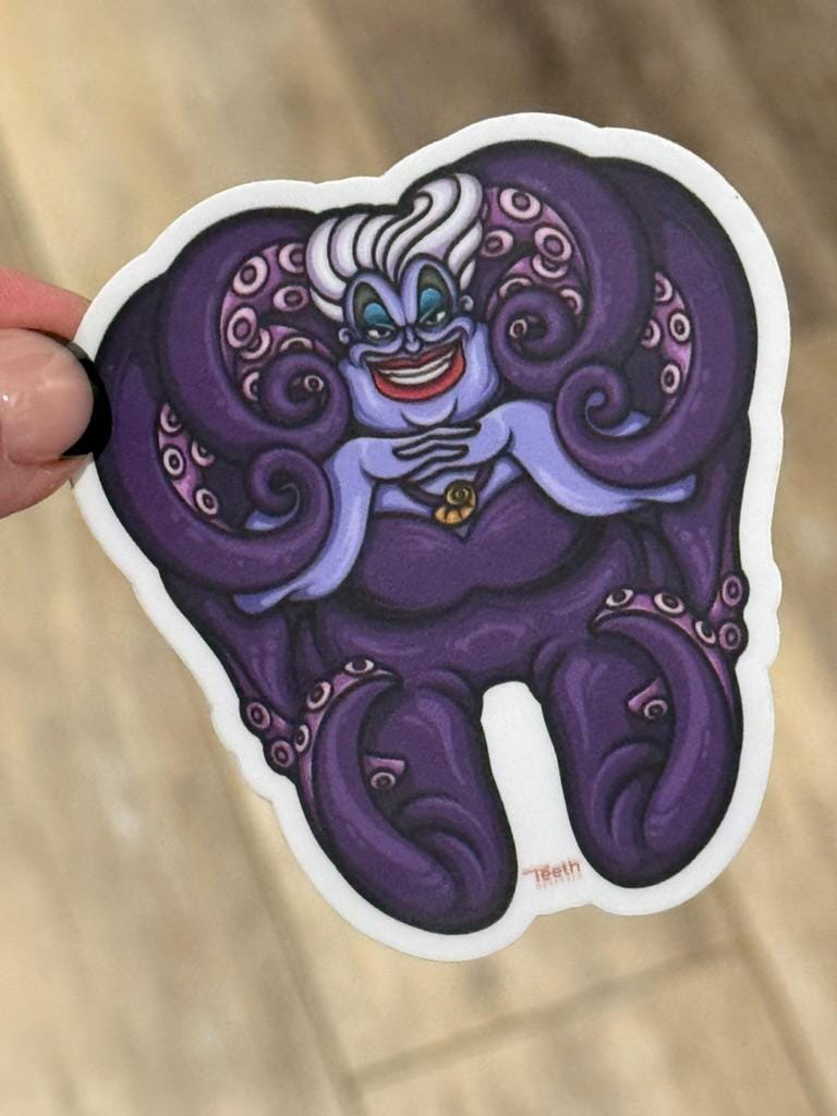 Mermaid Tooth, Dental Hygienist Sticker, Dental Hygiene Sticker, Dental Hygienist Cling, Dental Hygiene Gift, Dental Hygiene Sticker