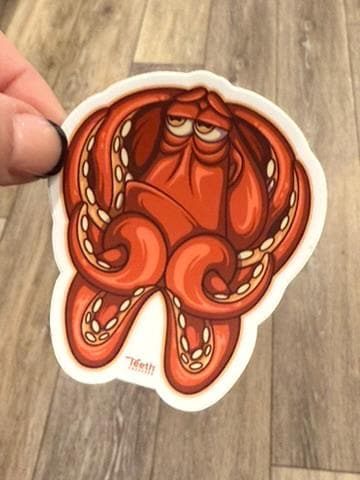 Fish Tooth Stickers, Dental Braces Sticker, Dental Gift, Octopus Tooth, Turtle Tooth, Dental Cling, Dentist Graduation, Dental Hygienist