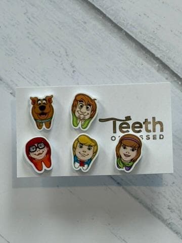 Scooby Tooth Earrings, Teeth Earrings, Molar Earrings, Dental Earrings, Tooth Earrings, Glass Tooth Earrings ,Dental Gift