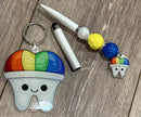 Dental Keychain, Tooth Keychain, Teeth Keychain, Dental Hygiene Keychain, Dental Gifts, Dental Assistant, Dental Hygiene Gift