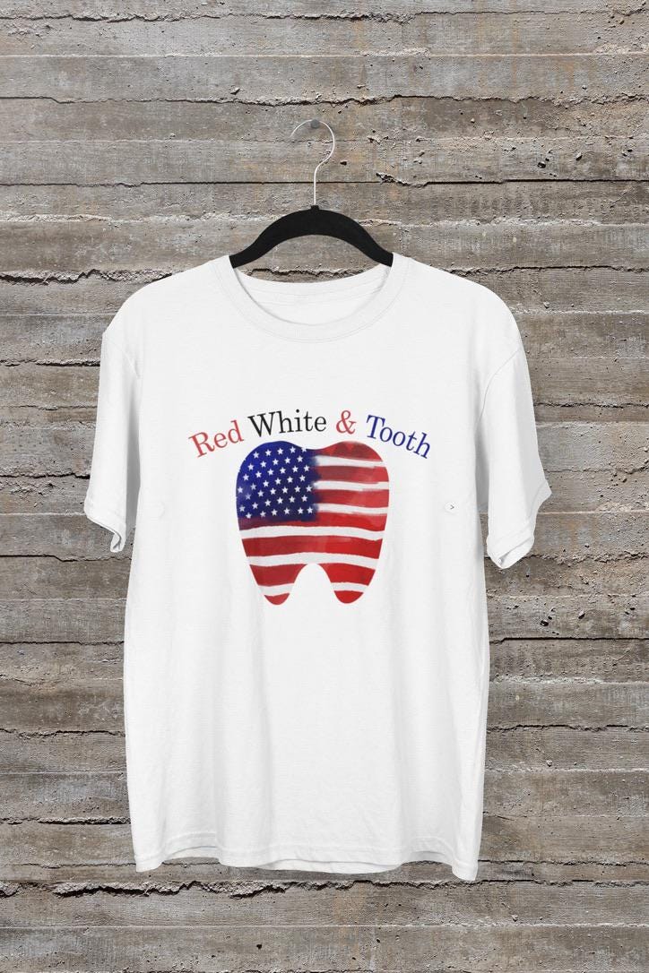 4Th Of July Dental Hygienist Patriotic Shirt, 4th of July Tooth Shirt, Funny Cute Patriotic American Flag Dentist Dental Hygienist Shirt