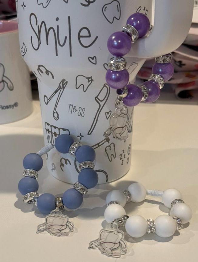Stanley Tooth Charms, Tooth Cup Handle Charms, Teeth Handle Charm, Accessories for Handle, Dental Tumbler Charm, Tooth Charm, Dental Gift