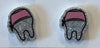 Pink Tooth Stud Earrings, Pink Scrub Hat Earrings, Tooth Earrings, Dental Earrings, Dental Assistant Earrings, Dental Hygienist Earrings