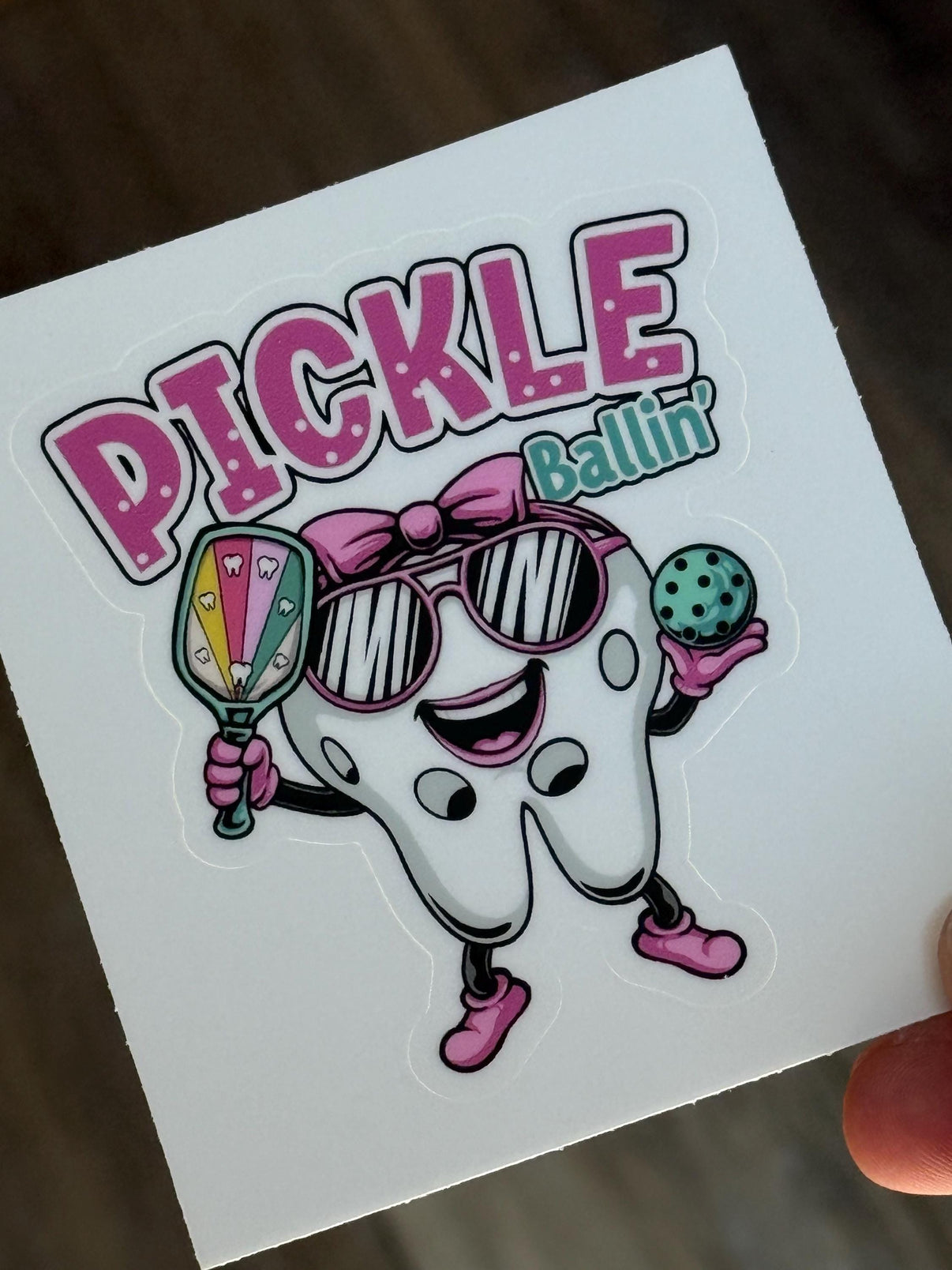 Dental Pickleball Sticker, Dental Assistant Sticker, Dental Hygienist Sticker, Tooth Sticker, Teeth Sticker, pickleball Sticker