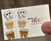 Mummy Tooth, Halloween Earrings, Candy Corn Tooth, Ghost Teeth, Pumpkin Dental, Skull, Spider & Tooth Polymer Clay Studs, Cute Spooky