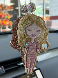 Pink and Gold Dental Team Member Dental Car Freshener