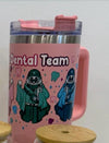 Halloween Dental Glass Tumbler, Trick Or Treat Brush Your Teeth, Spooky Dental Assistance, Dental Hygienist, Dentist Gift, Dental Student