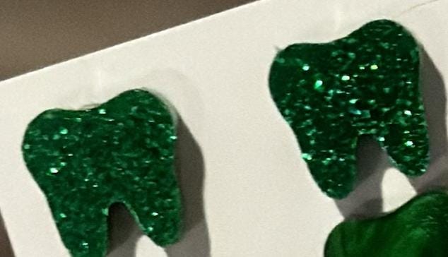 Green Dental Earrings