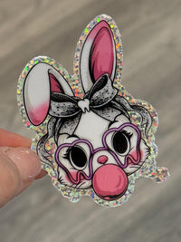 Bunny with Tooth Headband Sticker | Bubblegum Bunny Sticker | Cute Dental Sticker | Dental Assistant Gift | Teeth Obsessed