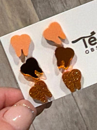 Orange Dental Earrings