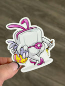Mrs Flossy Easter Tooth Sticker | Bubblegum Bunny Sticker | Cute Dental Sticker | Dental Assistant Gift | Teeth Obsessed