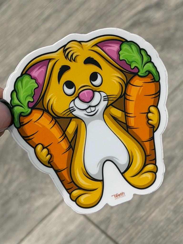 Rabbit Dental Stickers | Dentist Office Decor | Dental Assistant Gift | Hygienist Sticker | Tooth Stickers | Dental Team Swag