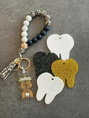 Bunny Tooth Keychain, Dental Teeth, Dental Gift, Dental Assistant, Dental Hygienist, Keyring