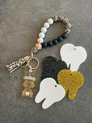 Bunny Tooth Keychain, Dental Teeth, Dental Gift, Dental Assistant, Dental Hygienist, Keyring