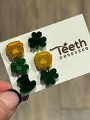 St Patricks Day Dental Earrings, Teeth Earrings, Tooth Earrings, Glitter Tooth Earrings, Dental Hygiene Gift Dental Assistant