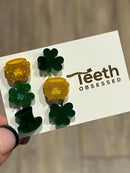St Patricks Day Dental Earrings, Teeth Earrings, Tooth Earrings, Glitter Tooth Earrings, Dental Hygiene Gift Dental Assistant