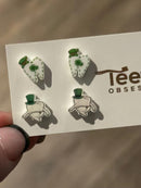 St Patricks Day Dental Earrings, Teeth Earrings, Tooth Earrings, Glitter Tooth Earrings, Dental Hygiene Gift Dental Assistant