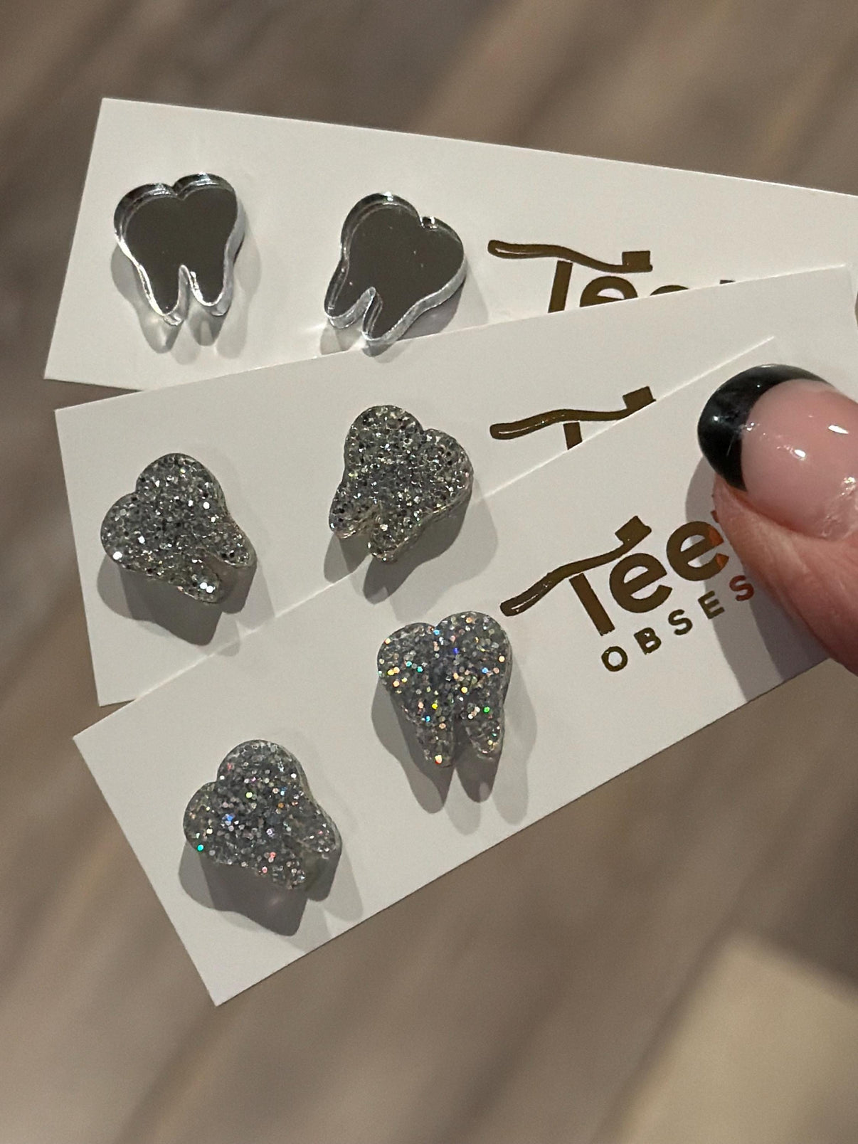 Glitter Tooth Earrings: Dental Hygienist Gift