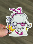 Mrs Flossy Easter Tooth Sticker | Bubblegum Bunny Sticker | Cute Dental Sticker | Dental Assistant Gift | Teeth Obsessed