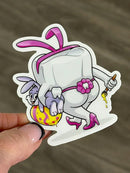 Mrs Flossy Easter Tooth Sticker | Bubblegum Bunny Sticker | Cute Dental Sticker | Dental Assistant Gift | Teeth Obsessed