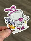 Mrs Flossy Easter Tooth Sticker | Bubblegum Bunny Sticker | Cute Dental Sticker | Dental Assistant Gift | Teeth Obsessed