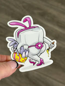 Mrs Flossy Easter Tooth Sticker | Bubblegum Bunny Sticker | Cute Dental Sticker | Dental Assistant Gift | Teeth Obsessed