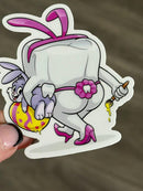 Mrs Flossy Easter Tooth Sticker | Bubblegum Bunny Sticker | Cute Dental Sticker | Dental Assistant Gift | Teeth Obsessed