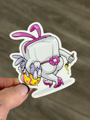 Mrs Flossy Easter Tooth Sticker | Bubblegum Bunny Sticker | Cute Dental Sticker | Dental Assistant Gift | Teeth Obsessed