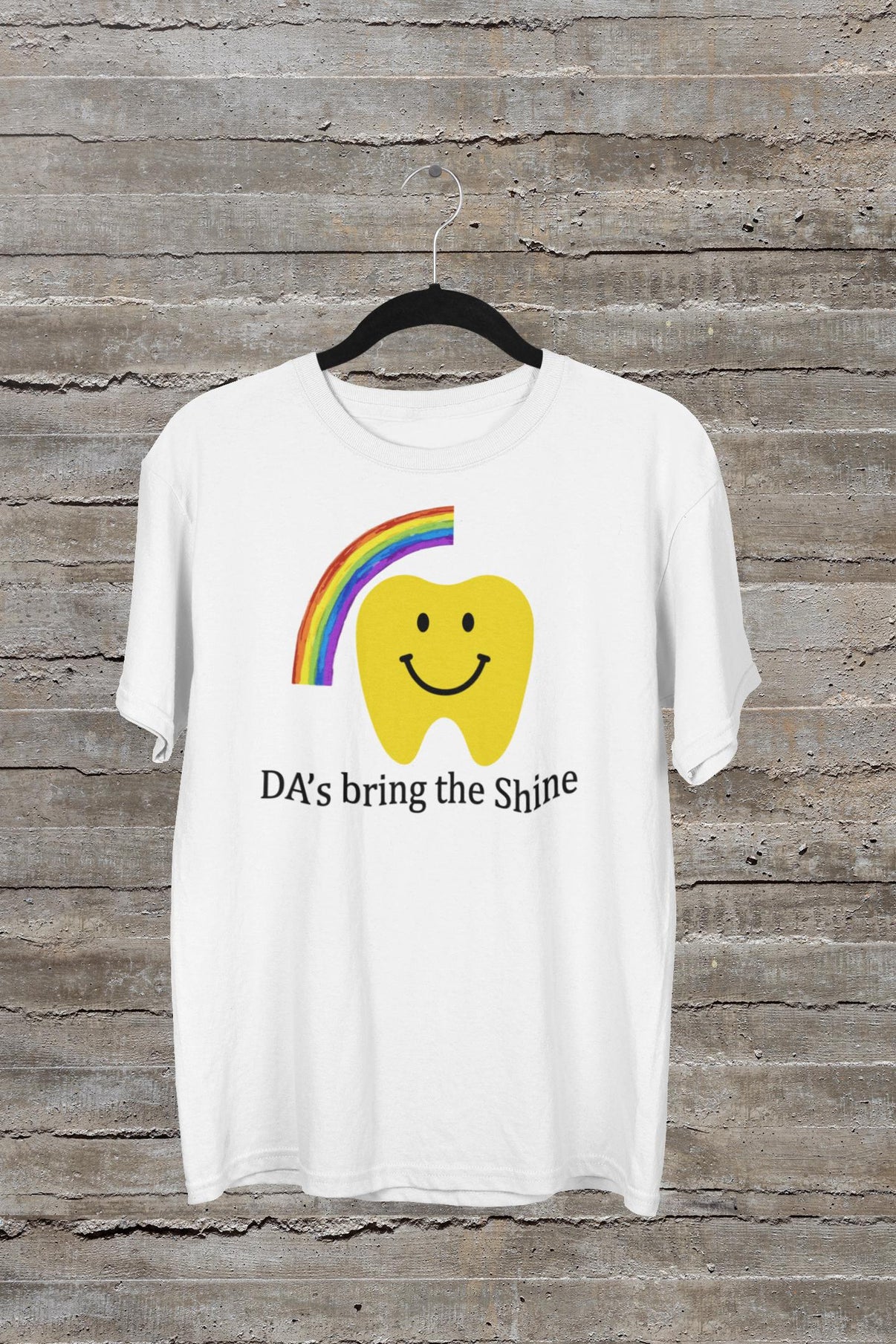 Dental Shirt, Bring the Shine, Smiling Tooth Rainbow Tee, Dental Assistant, Hygienist, Office Manager