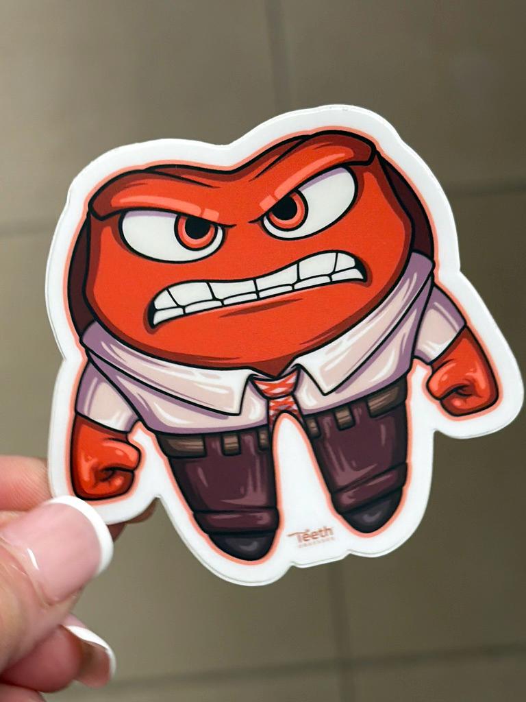 Angry Tooth Sticker | Dental Assistant, Hygienist Vinyl Decal
