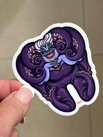 Ursula Tooth Sticker | Dental Assistant, Hygienist Vinyl Decal