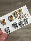 Leopard Dental Earrings, Cheetah Teeth Earrings, Tooth Earrings, Glitter Tooth Earrings, Dental Hygiene Gift Dental Assistant