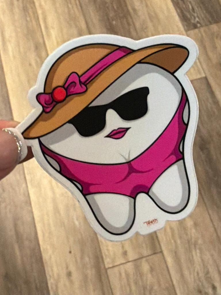 Funny Tooth Sticker, Dental Assistant, Hygienist, Waterproof Vinyl Decal
